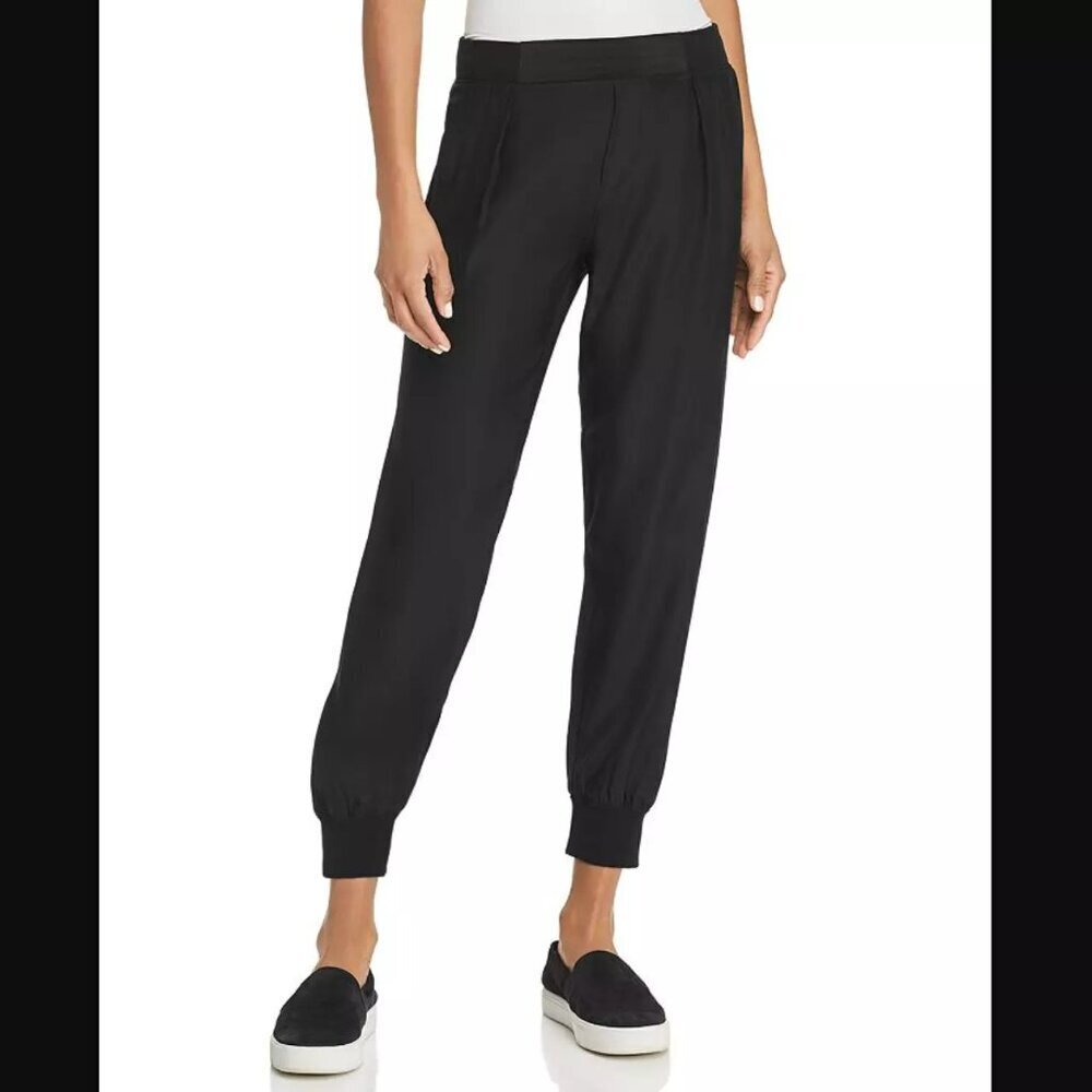 ATM Black Tapered Silk Jogger‎ Pants